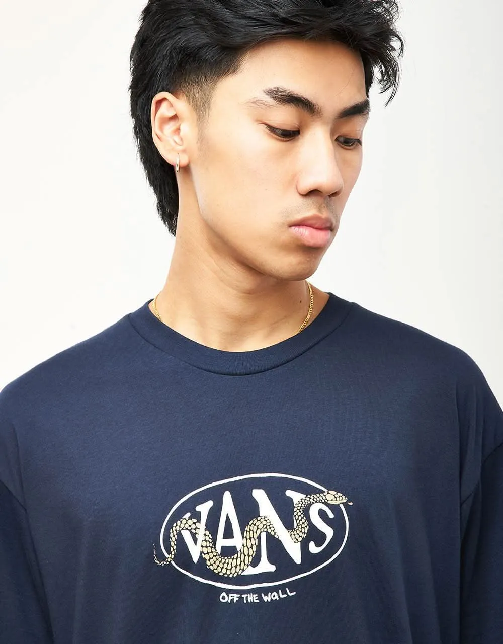 Vans Snaked Center Logo T-Shirt - Navy