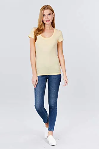 Women's Scoop Neck Short Sleeve Jersey Sexy Top