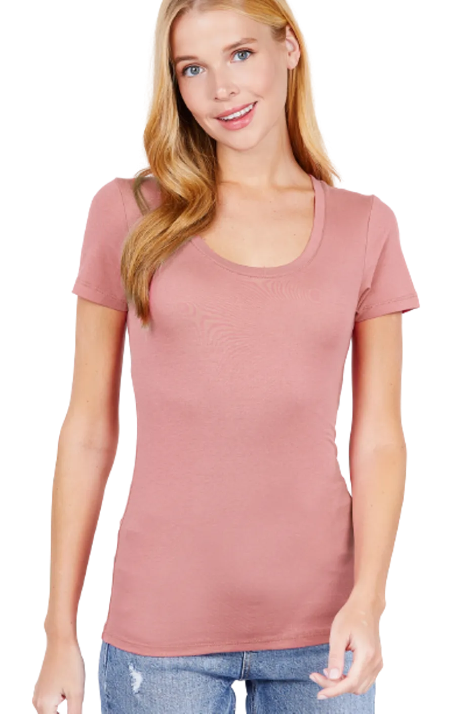 Women's Scoop Neck Short Sleeve Jersey Sexy Top