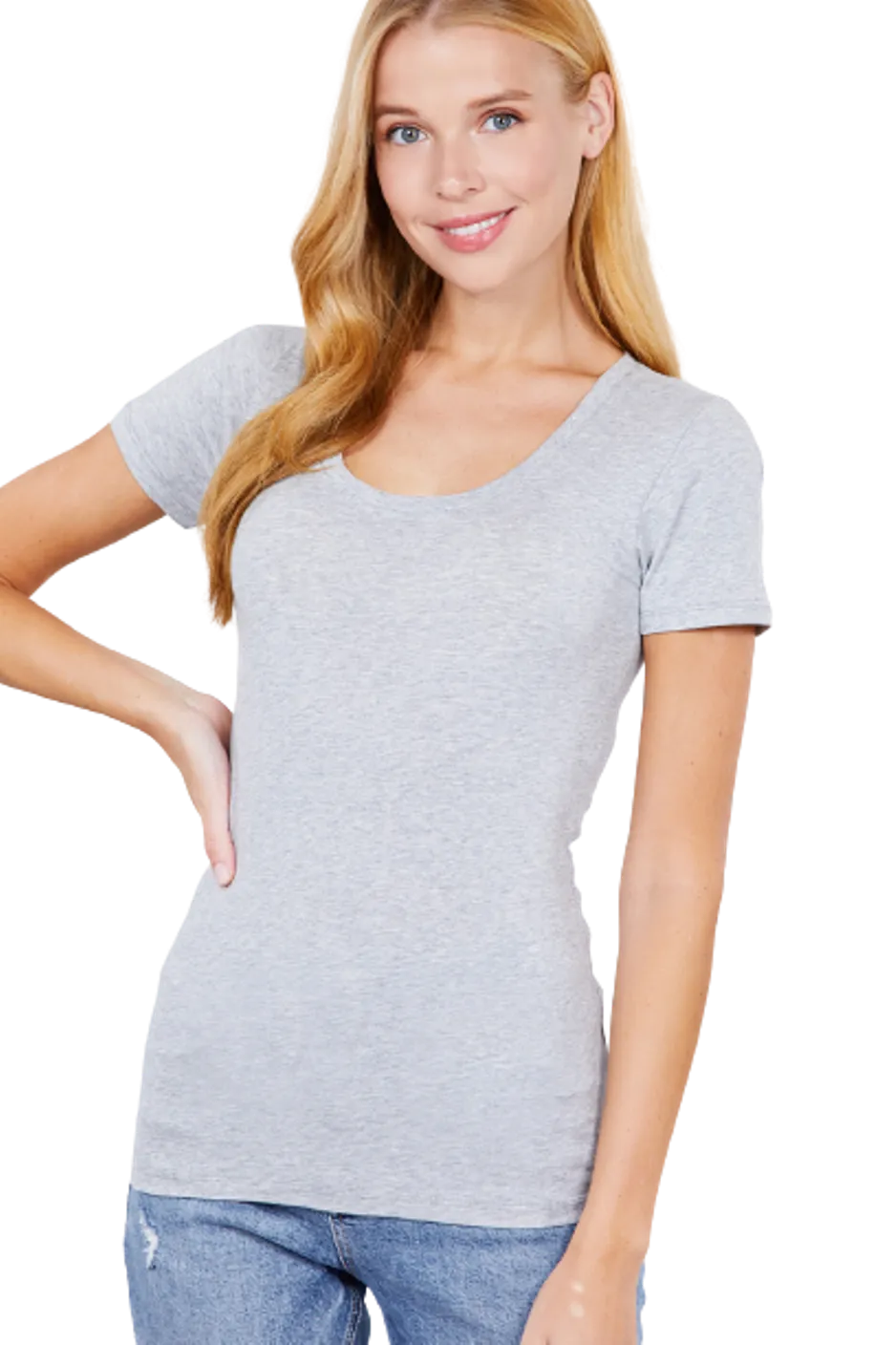 Women's Scoop Neck Short Sleeve Jersey Sexy Top
