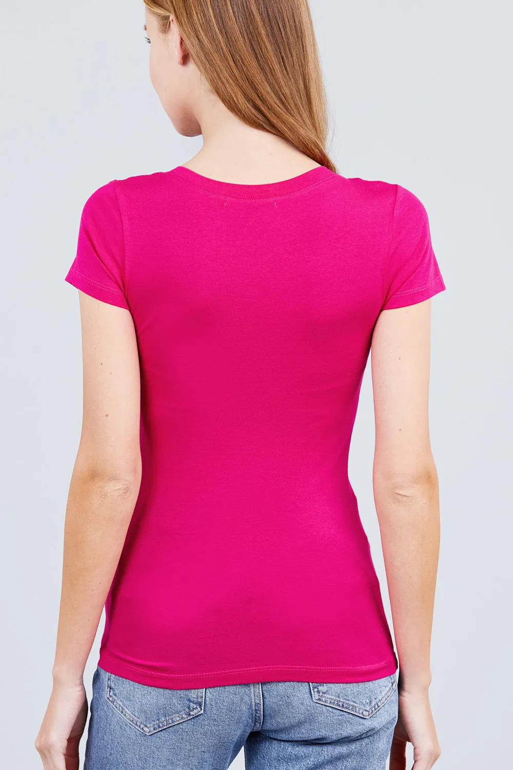 Women's Scoop Neck Short Sleeve Jersey Sexy Top
