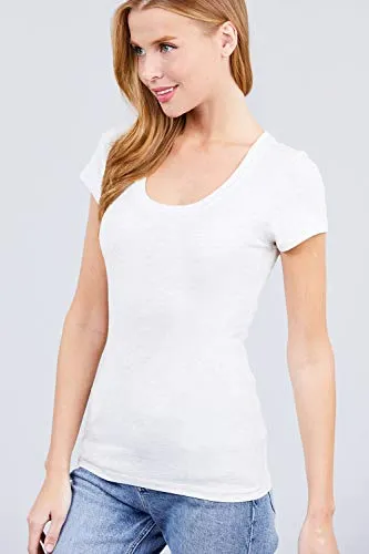 Women's Scoop Neck Short Sleeve Jersey Sexy Top