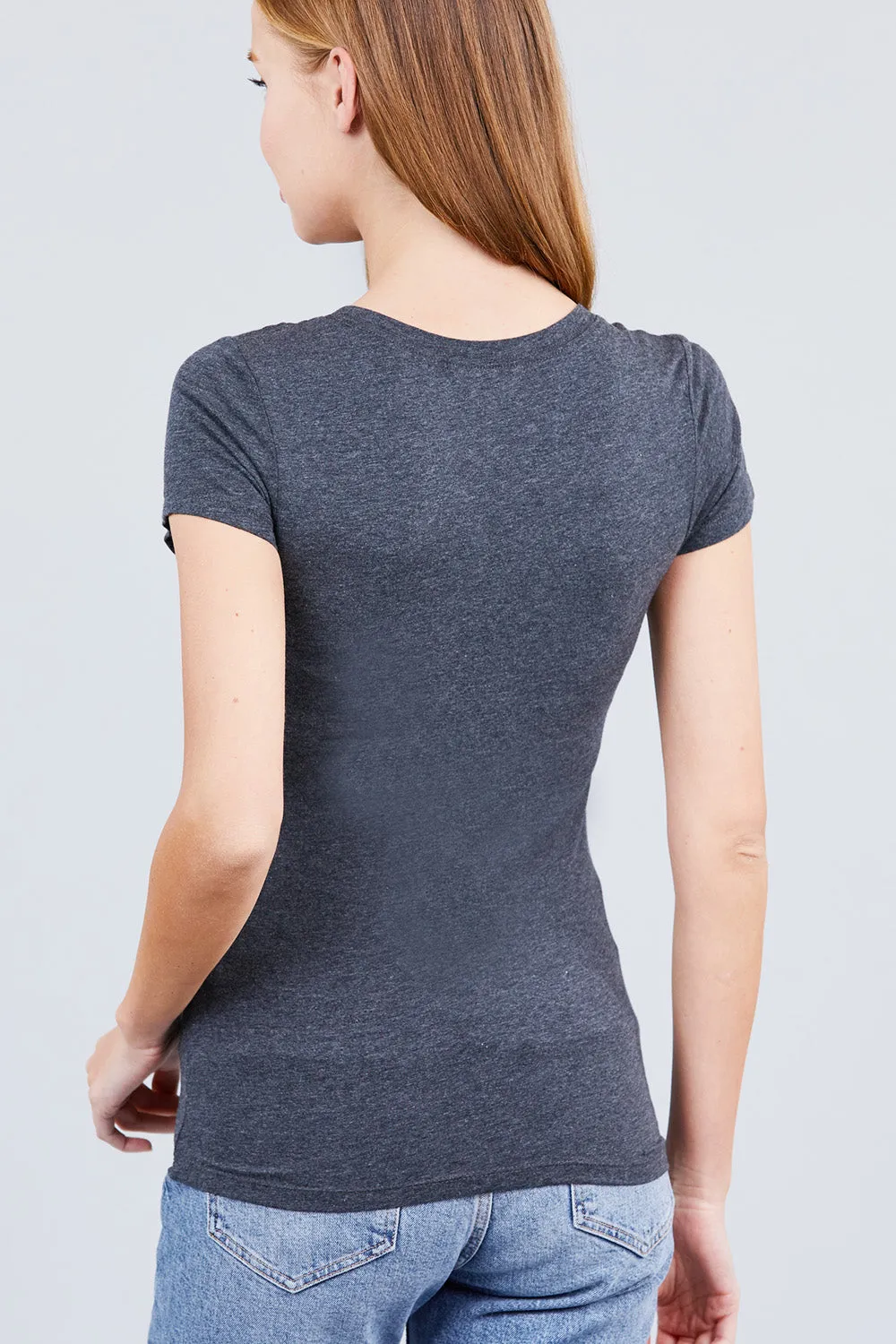 Women's Scoop Neck Short Sleeve Jersey Sexy Top