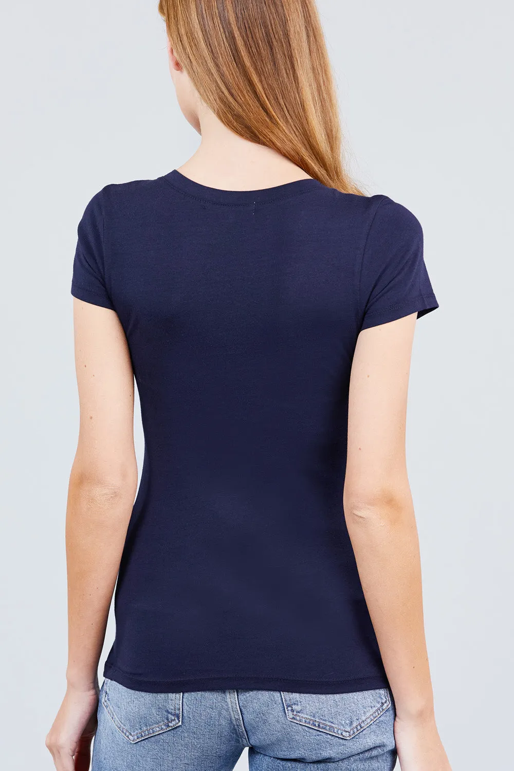 Women's Scoop Neck Short Sleeve Jersey Sexy Top