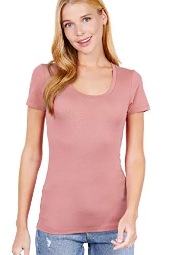 Women's Scoop Neck Short Sleeve Jersey Sexy Top