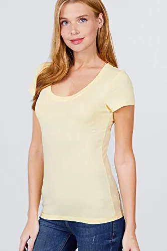 Women's Scoop Neck Short Sleeve Jersey Sexy Top