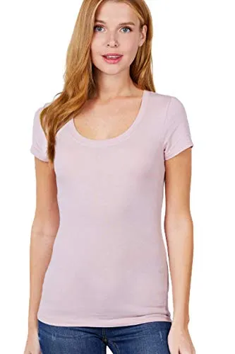 Women's Scoop Neck Short Sleeve Jersey Sexy Top