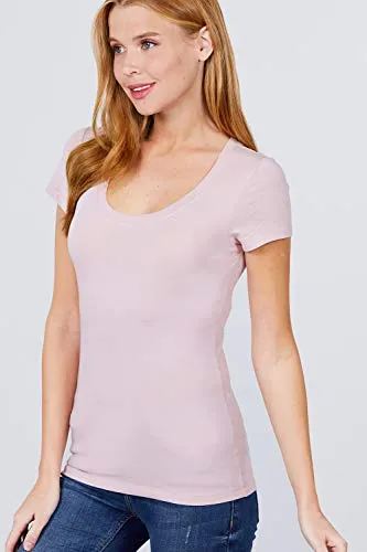 Women's Scoop Neck Short Sleeve Jersey Sexy Top