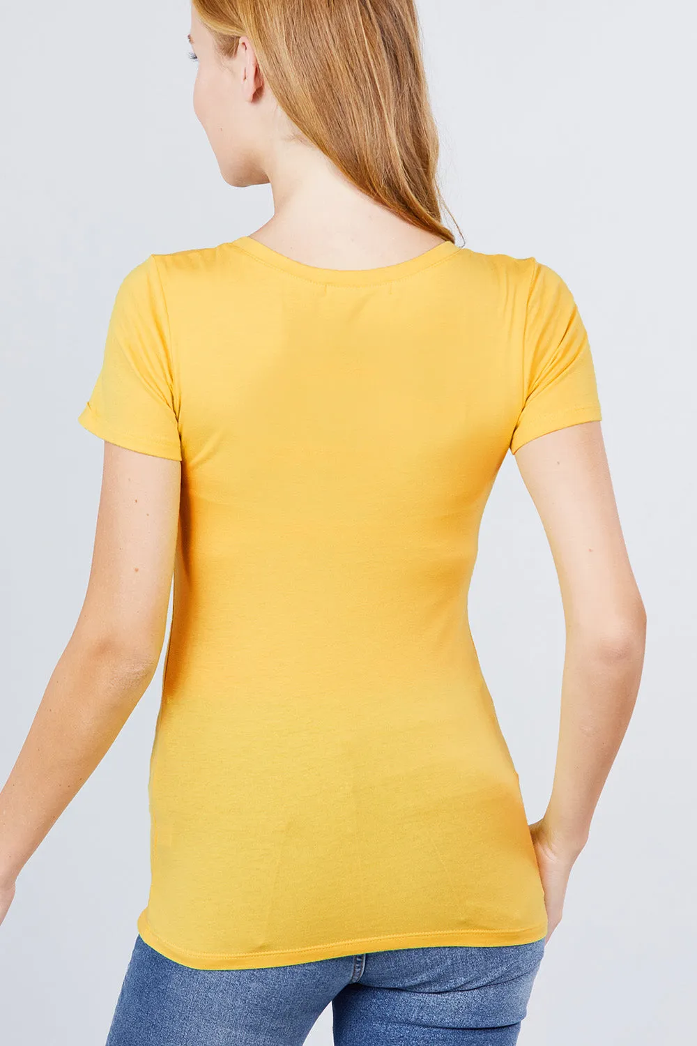 Women's Scoop Neck Short Sleeve Jersey Sexy Top