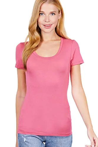 Women's Scoop Neck Short Sleeve Jersey Sexy Top