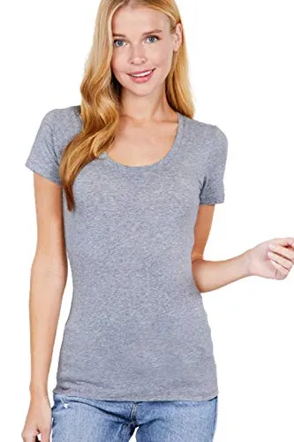 Women's Scoop Neck Short Sleeve Jersey Sexy Top