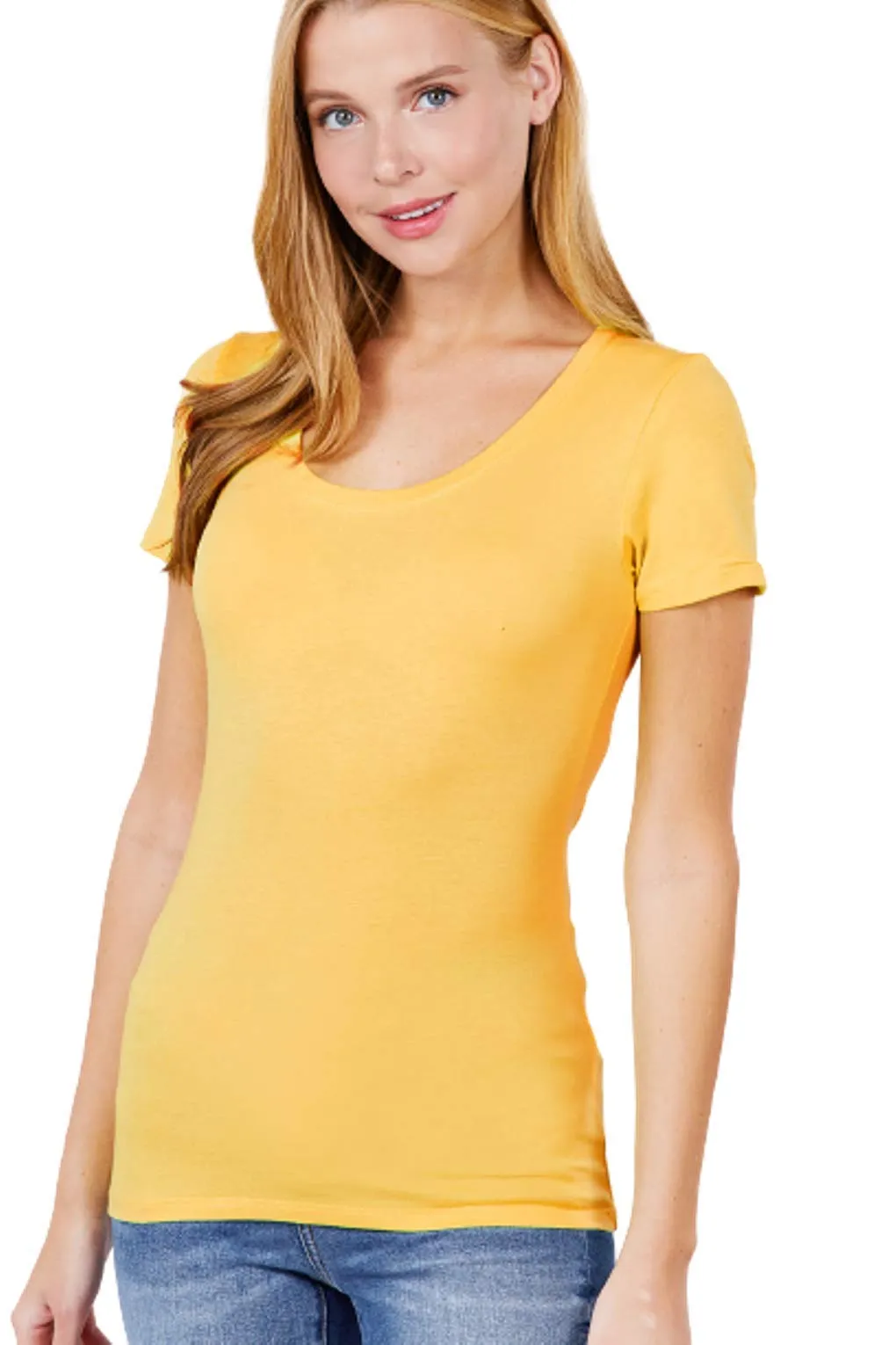 Women's Scoop Neck Short Sleeve Jersey Sexy Top