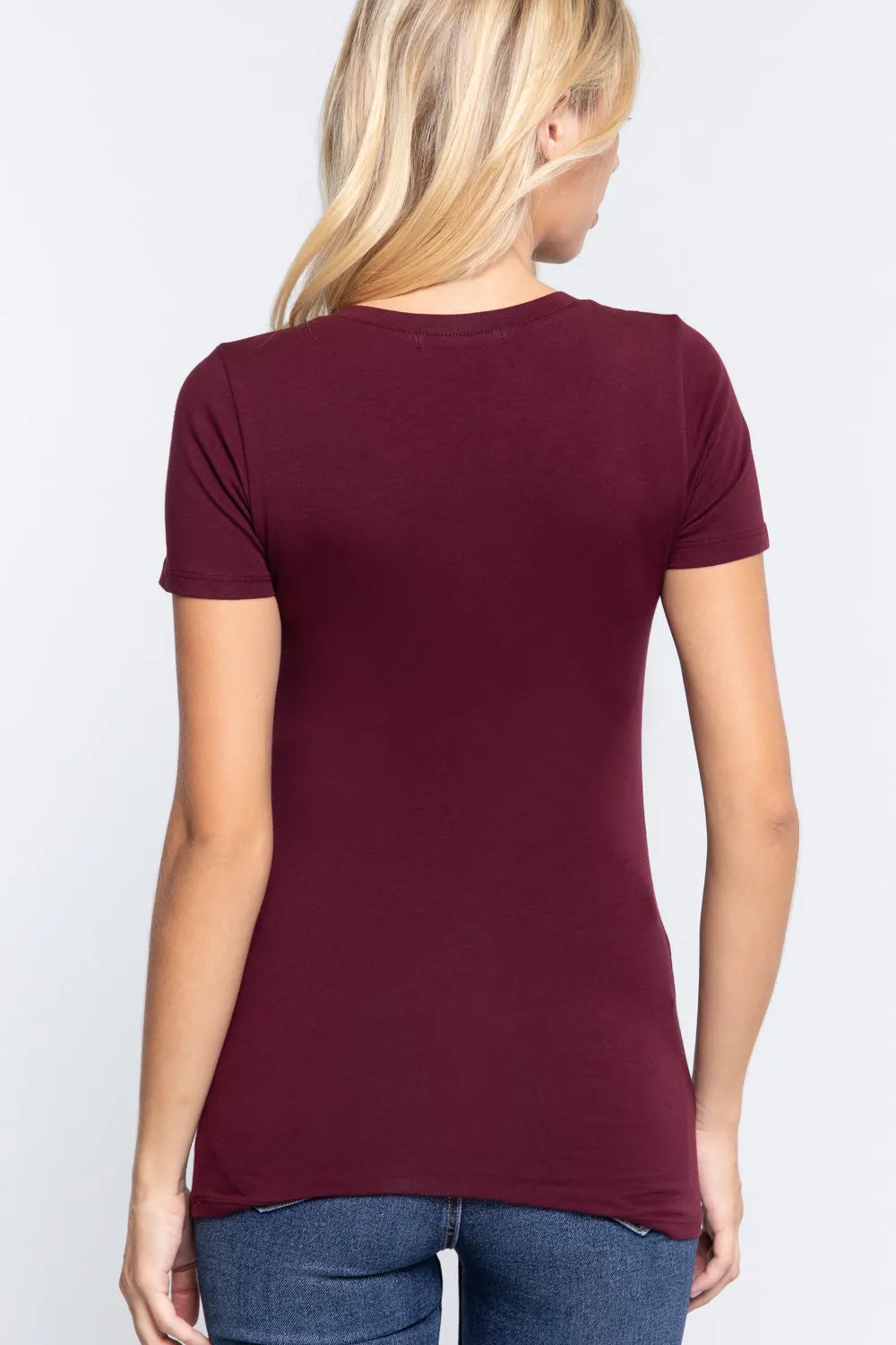 Women's Scoop Neck Short Sleeve Jersey Sexy Top