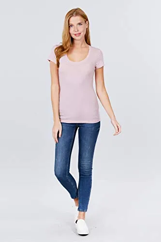 Women's Scoop Neck Short Sleeve Jersey Sexy Top