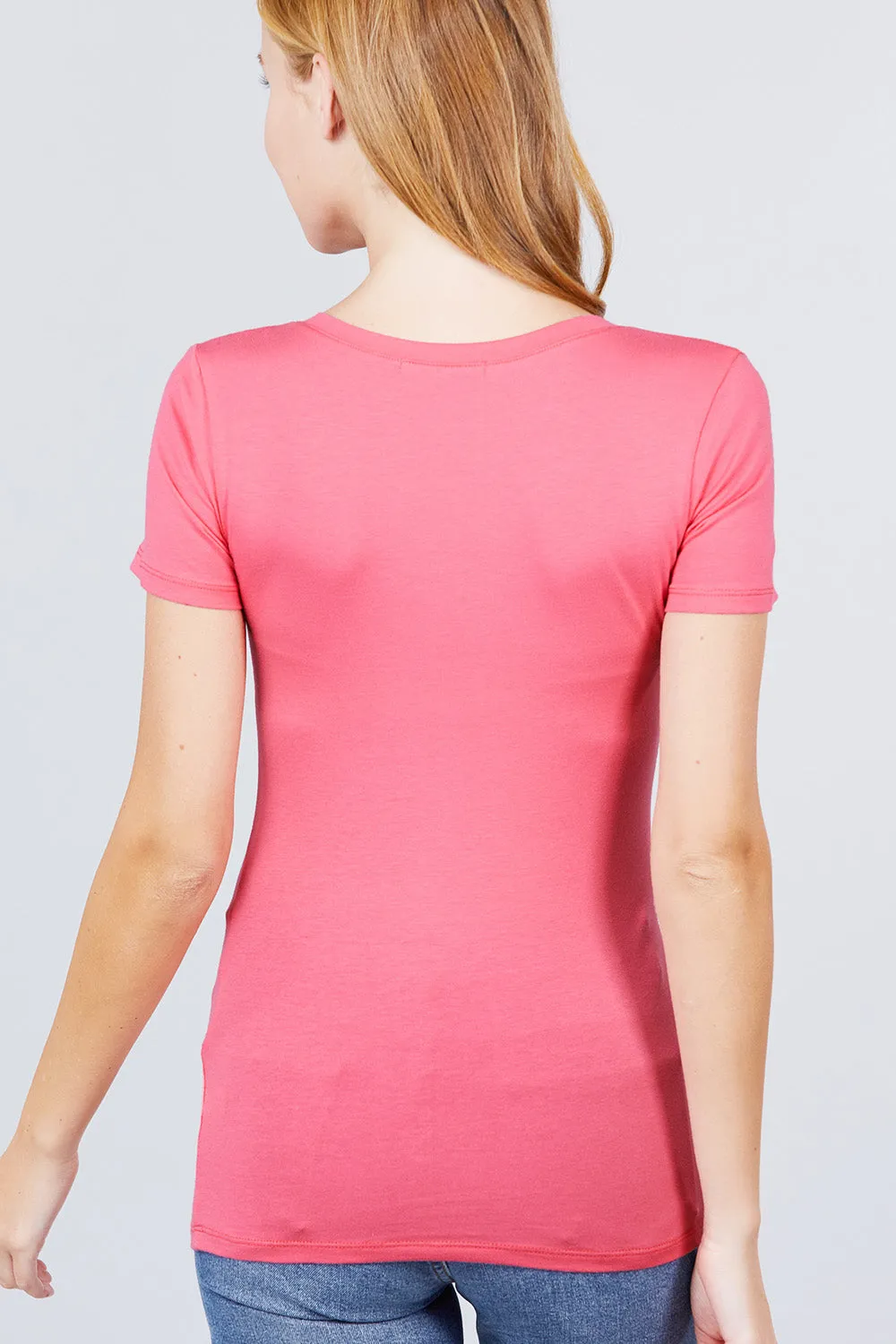 Women's Scoop Neck Short Sleeve Jersey Sexy Top