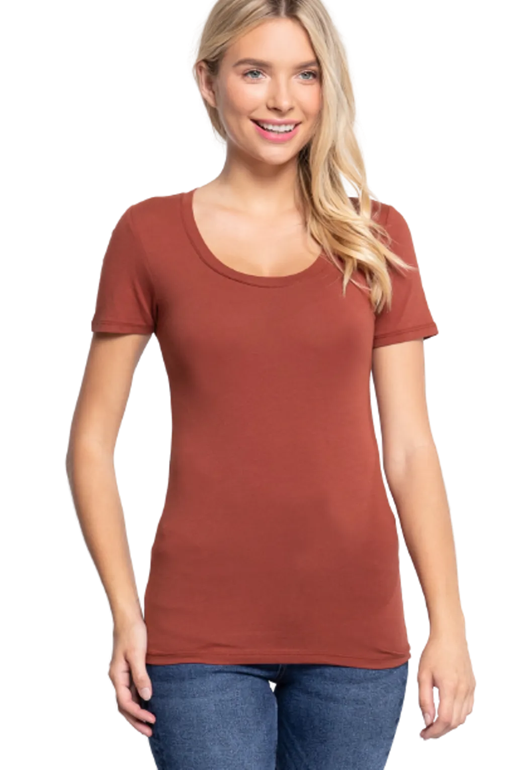 Women's Scoop Neck Short Sleeve Jersey Sexy Top