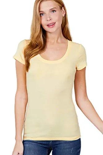 Women's Scoop Neck Short Sleeve Jersey Sexy Top
