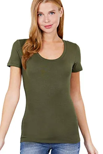 Women's Scoop Neck Short Sleeve Jersey Sexy Top