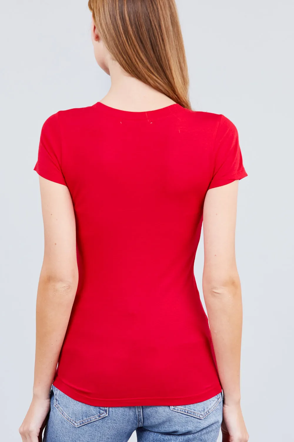 Women's Scoop Neck Short Sleeve Jersey Sexy Top