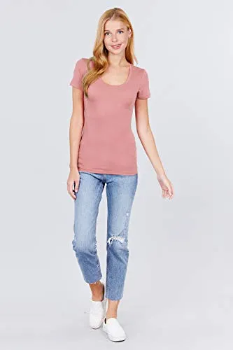 Women's Scoop Neck Short Sleeve Jersey Sexy Top