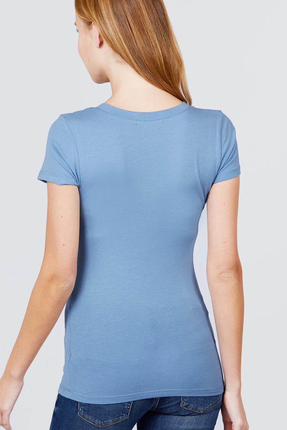 Women's Scoop Neck Short Sleeve Jersey Sexy Top